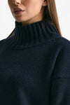 Maglia dolcevita in cashmere blu donna ( p - s ) - 4