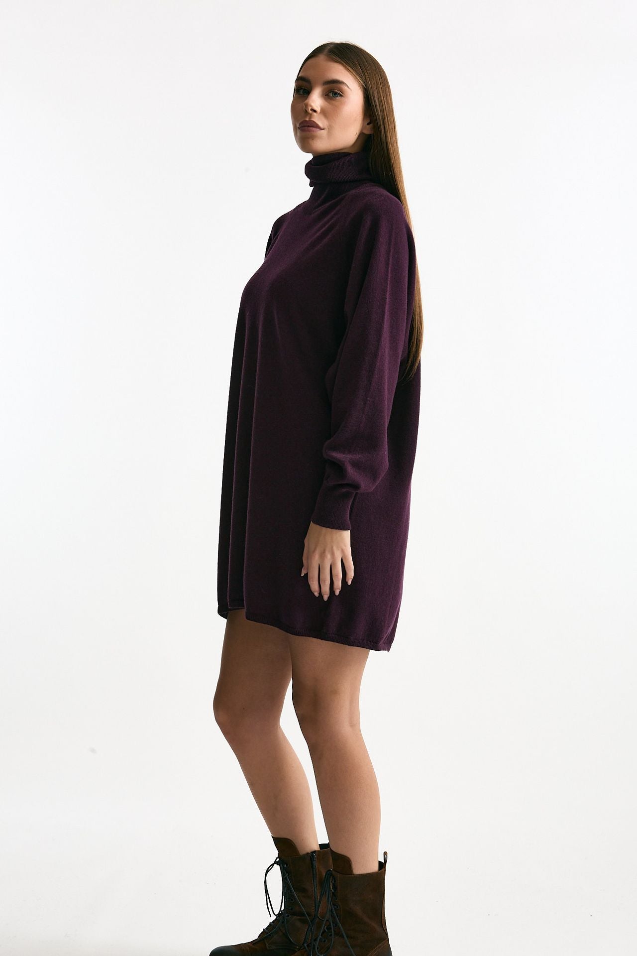 Abito in cashmere prugna donna ( p - s ) - 4