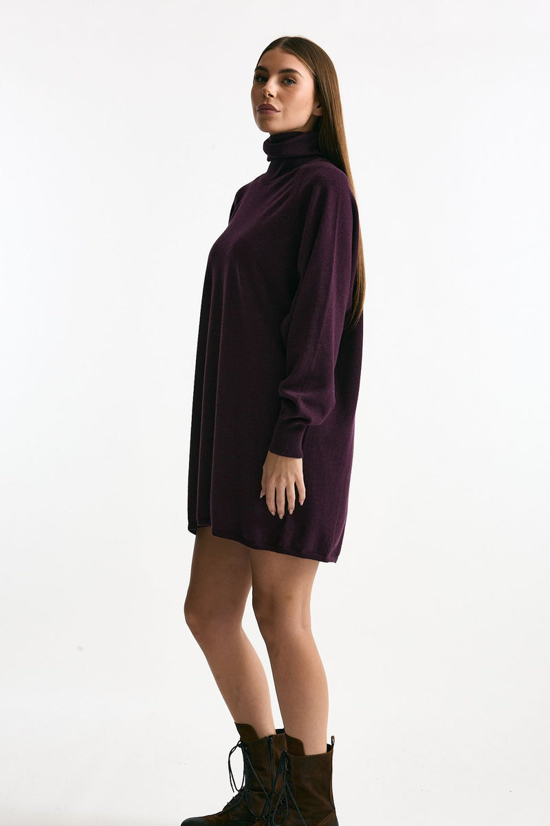 Abito in cashmere prugna donna ( p - s ) - 4