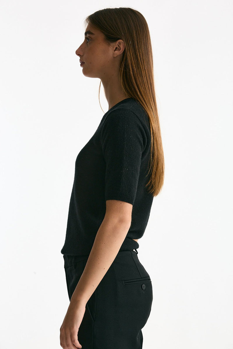 Maglia girocollo in cashmere nero donna ( p - s ) - 3