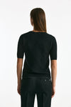 Maglia girocollo in cashmere nero donna ( p - s ) - 4