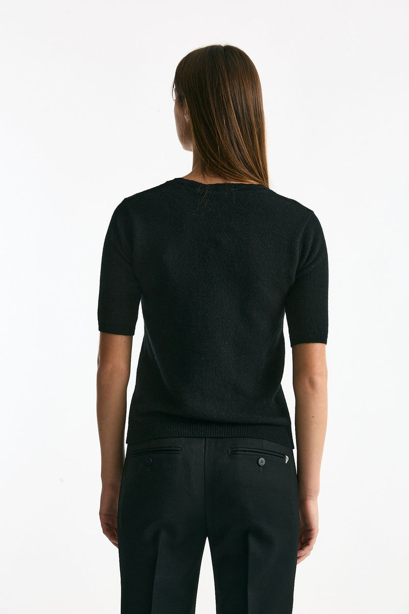 Maglia girocollo in cashmere nero donna ( p - s ) - 4