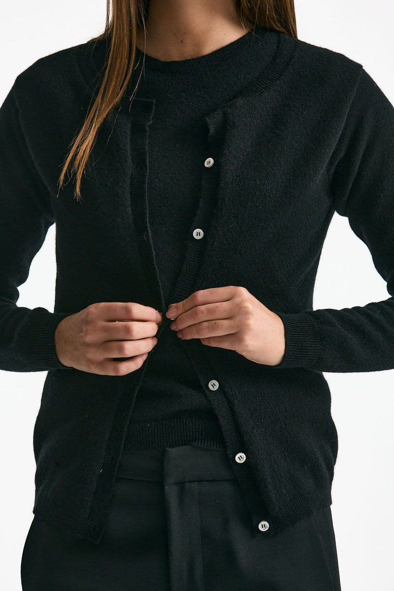 Cardigan in cashmere nero donna ( p - s ) - 5