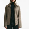Bomber over in lana Check cammello donna ( p - s ) - 8