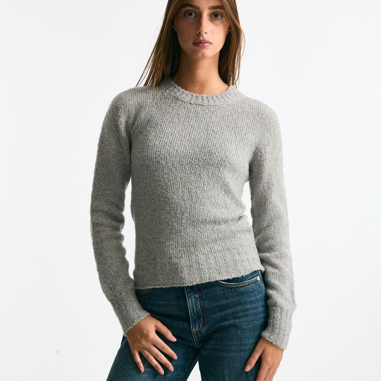 Girocollo basic in lana e cashmere grigio melange donna Scaglione - 6