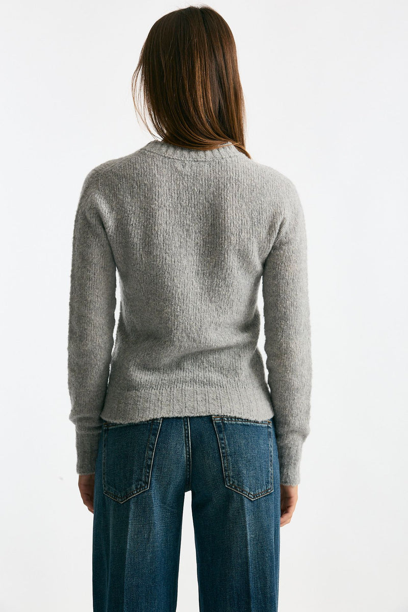 Girocollo basic in lana e cashmere grigio melange donna Scaglione - 4