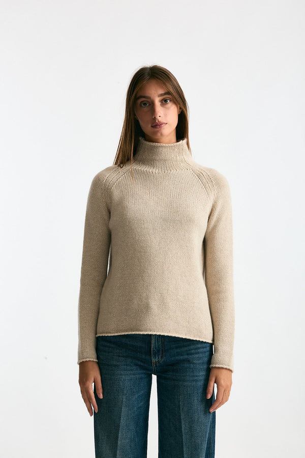 Maglia in cashmere beige donna Scaglione