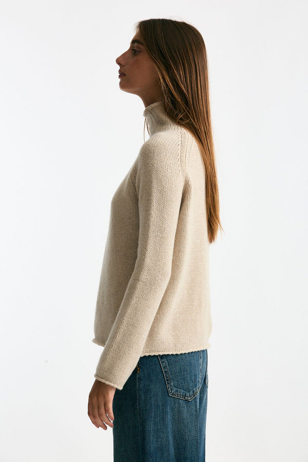 Maglia in cashmere beige donna Scaglione