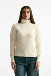 Dolcevita basic in lana e cashmere grigio bianco donna Scaglione - 2