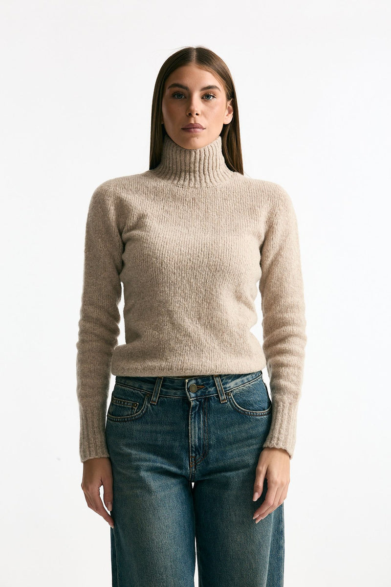 Girocollo basic in lana e cashmere tortora donna Scaglione - 2
