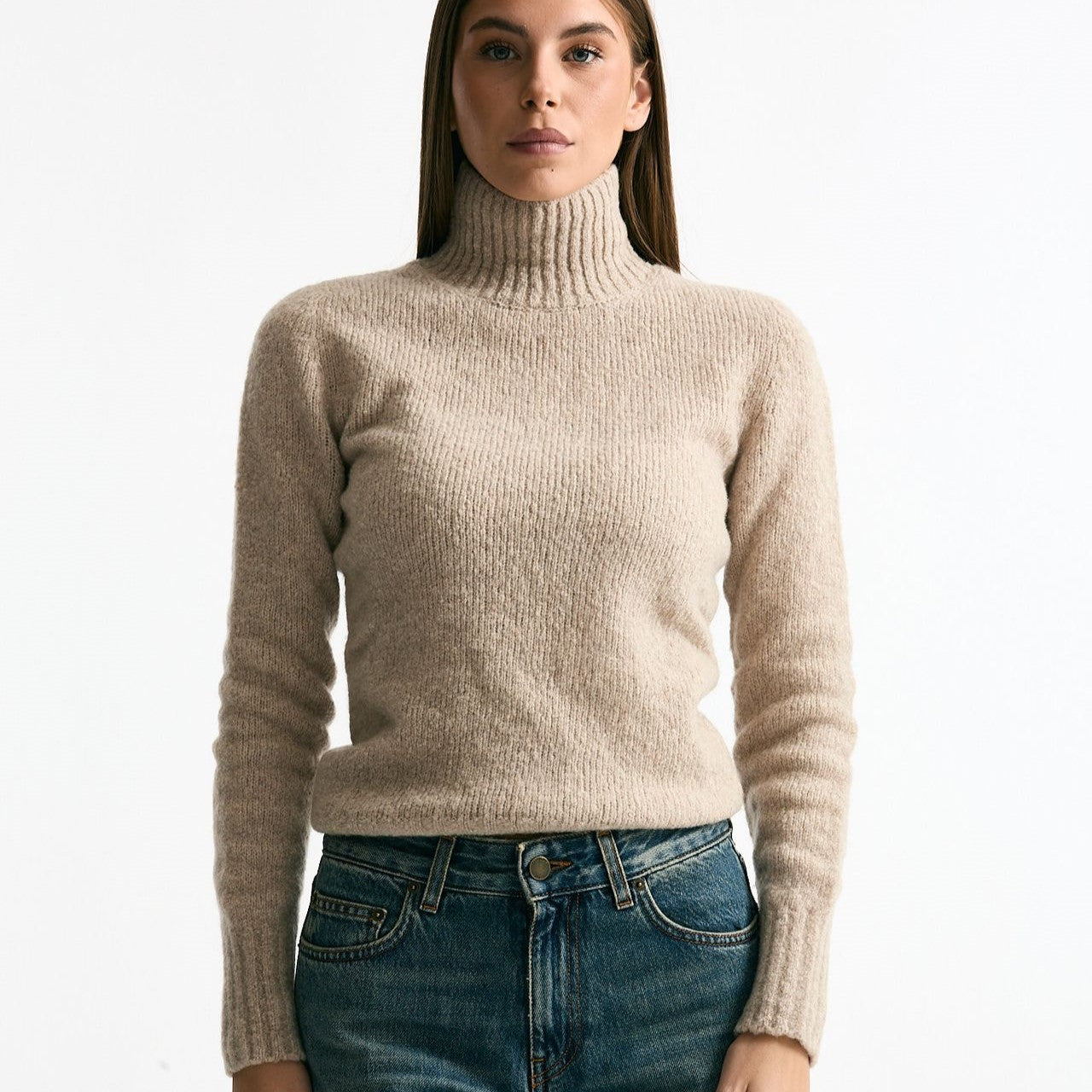 Girocollo basic in lana e cashmere tortora donna Scaglione - 6