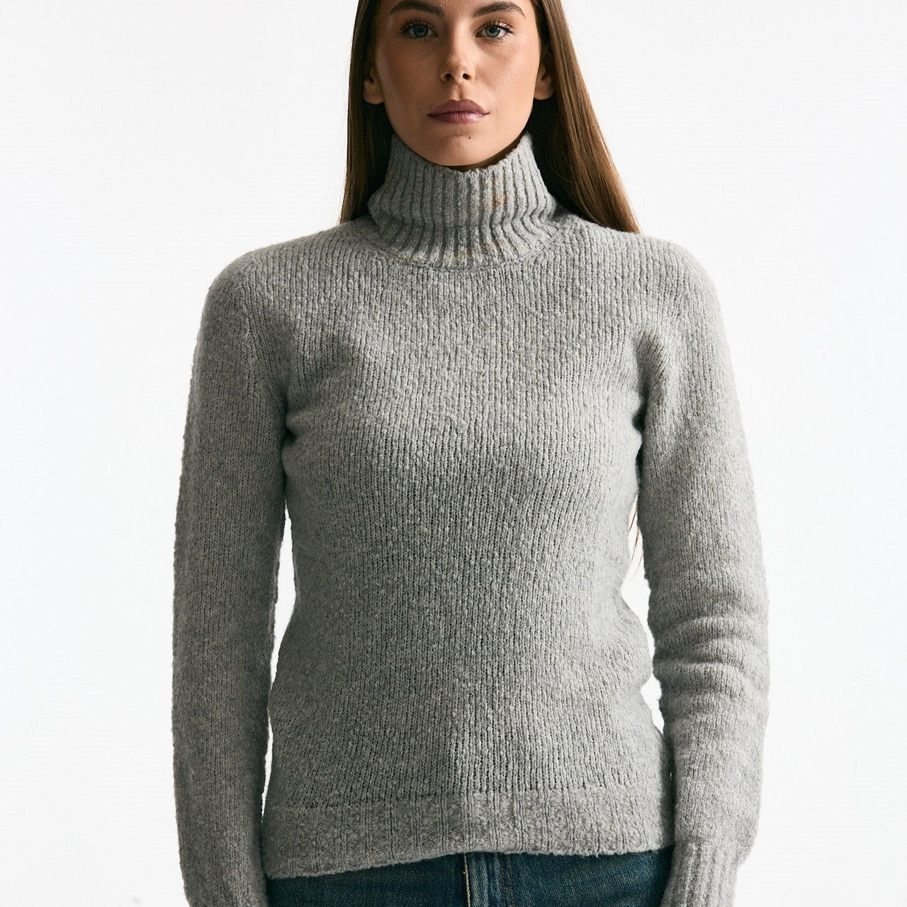 Girocollo basic in lana e cashmere grigio melange donna Scaglione - 5