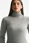 Girocollo basic in lana e cashmere grigio melange donna Scaglione - 3