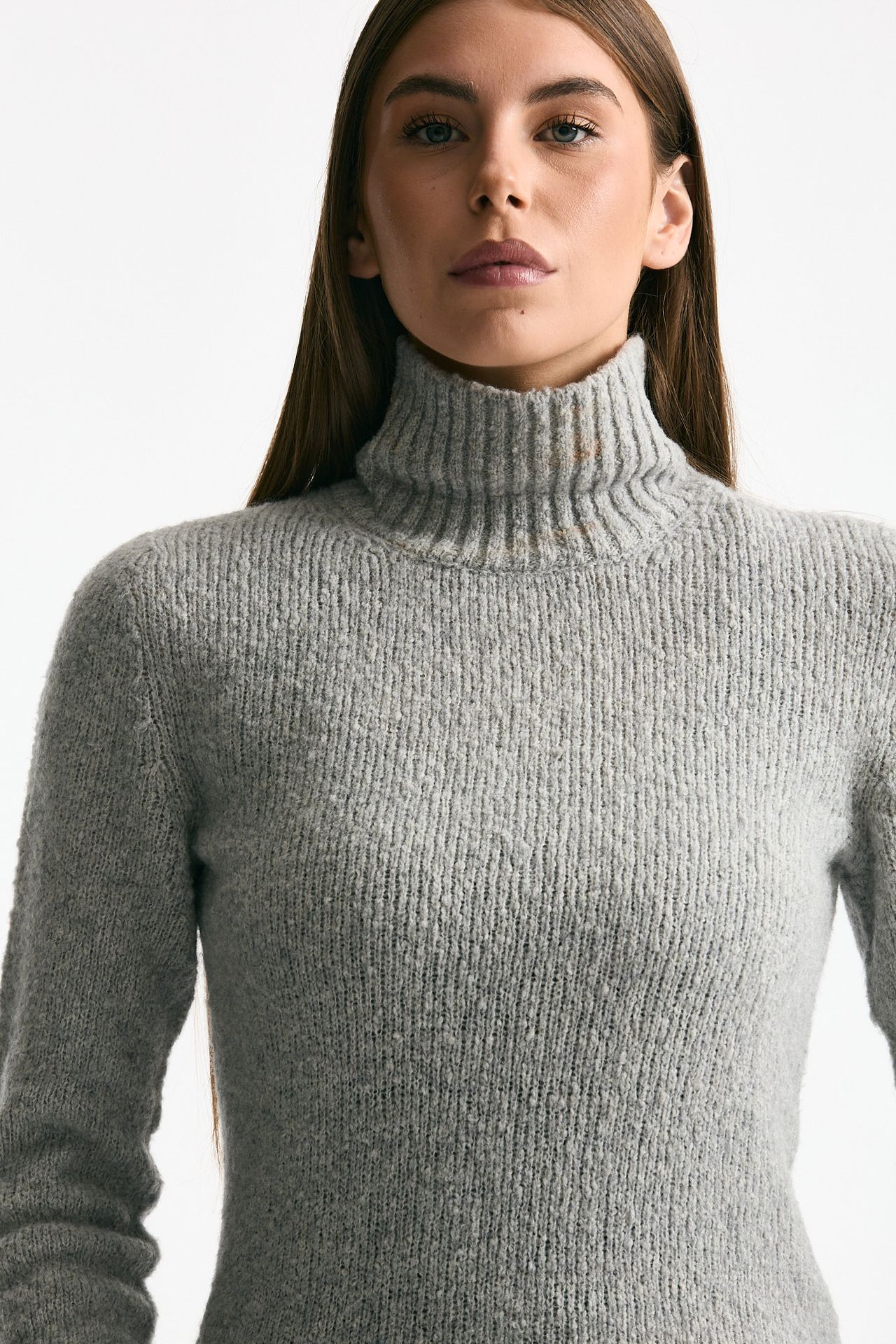 Girocollo basic in lana e cashmere grigio melange donna Scaglione - 3