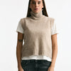 Maglia gilet in lana e cashmere beige donna Scaglione - 5