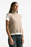 Maglia gilet in lana e cashmere beige donna Scaglione - 2