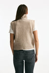 Maglia gilet in lana e cashmere beige donna Scaglione - 3