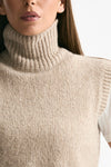 Maglia gilet in lana e cashmere beige donna Scaglione - 4