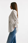 Camicia over bianca rigata donna Seafarer - 1