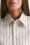 Camicia over bianca rigata donna Seafarer - 5