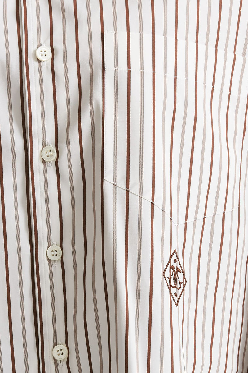 Camicia over bianca rigata donna Seafarer - 6