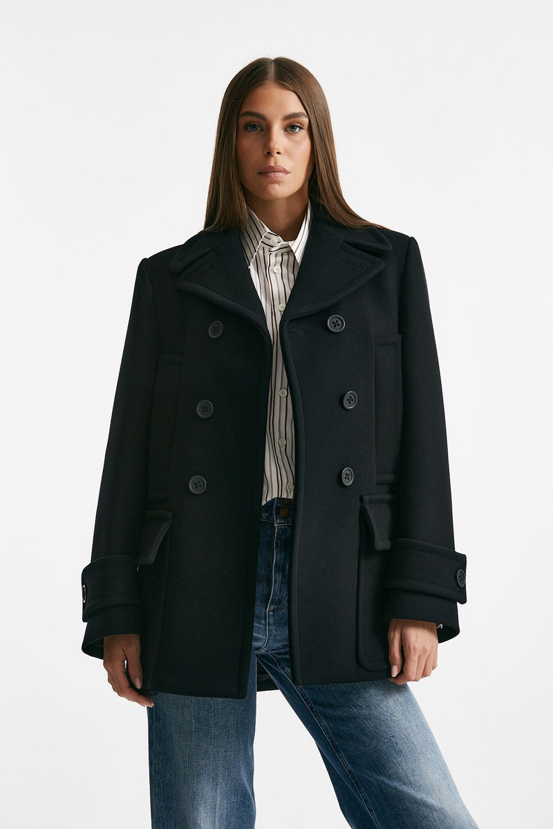 Caban doppiopetto nero donna Seafarer - 1