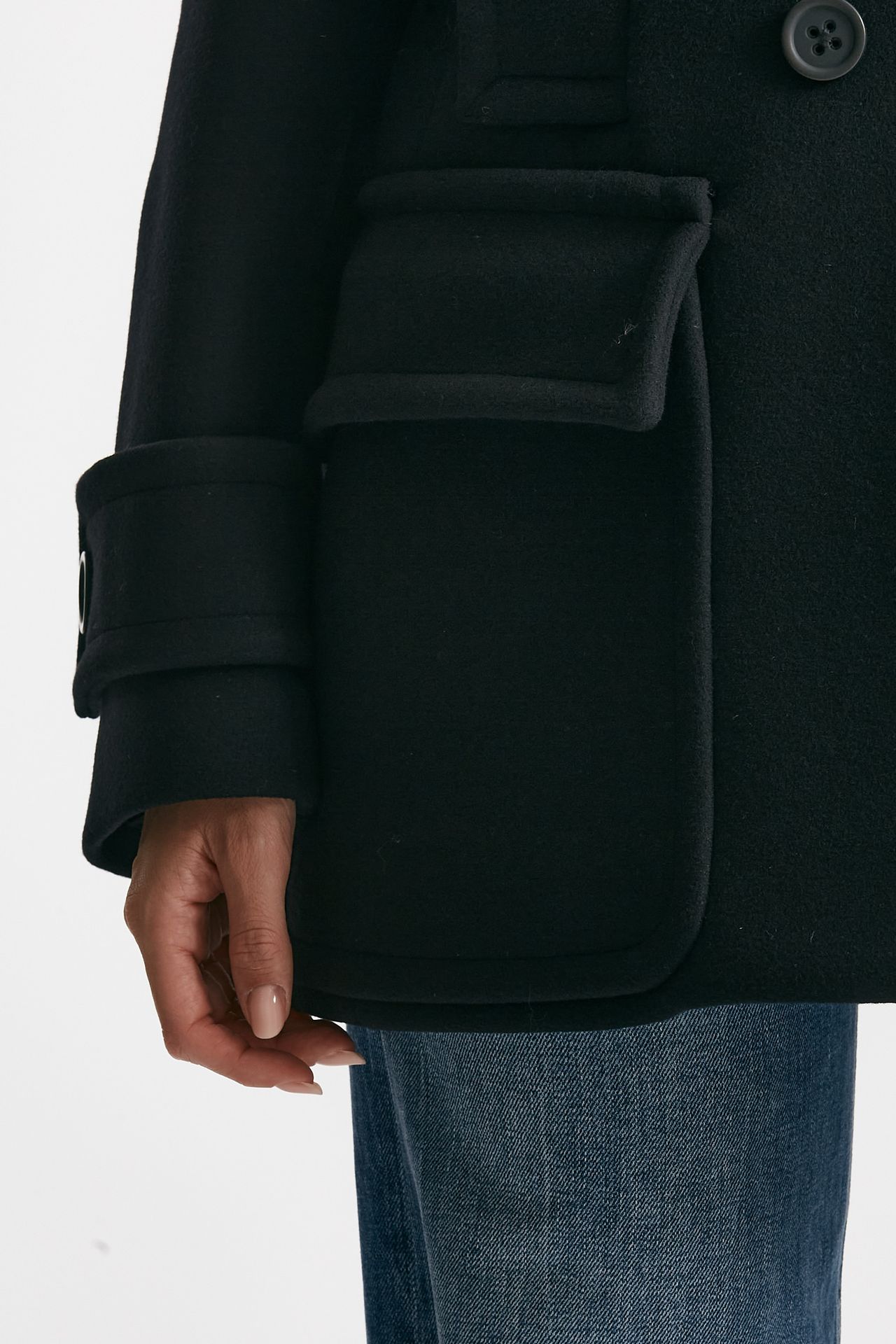 Caban doppiopetto nero donna Seafarer - 6