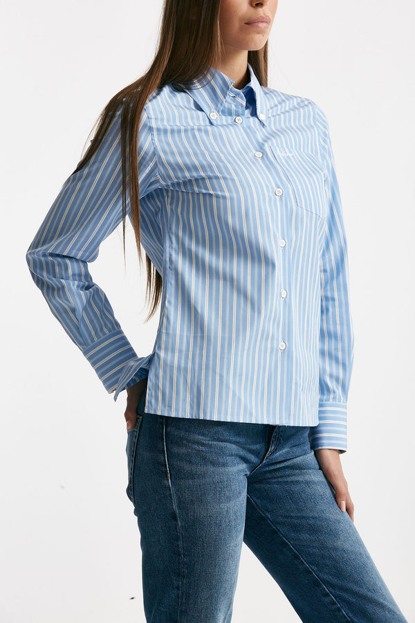 Camicia rigata azzurra e bianca donna Seafarer