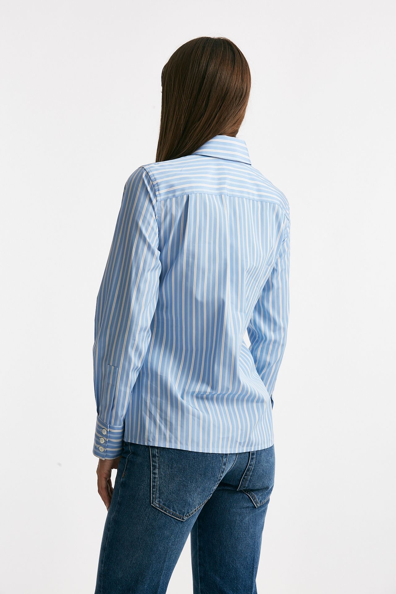 Camicia rigata azzurra e bianca donna Seafarer - 3