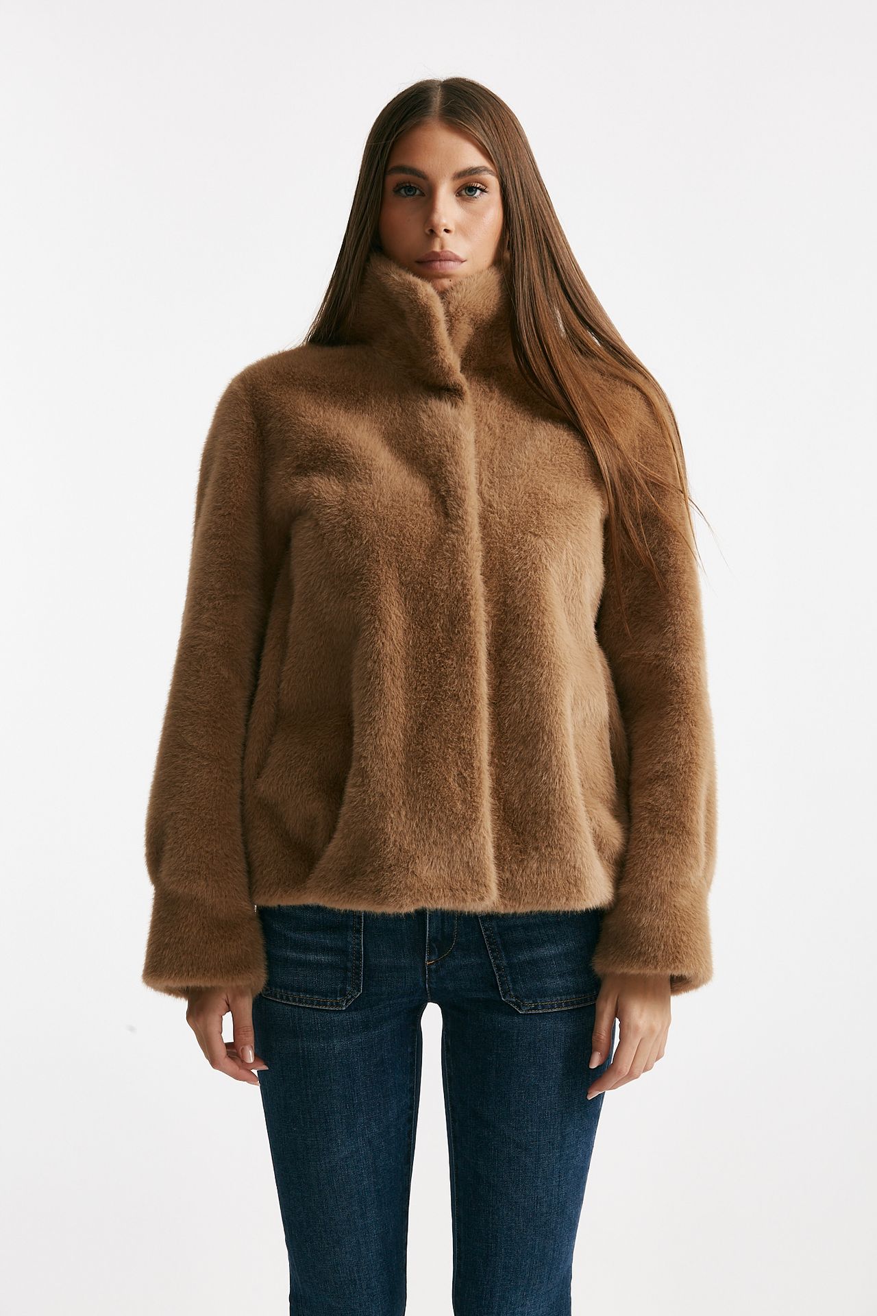 Eco fur crop cammello donna Myskin - 4