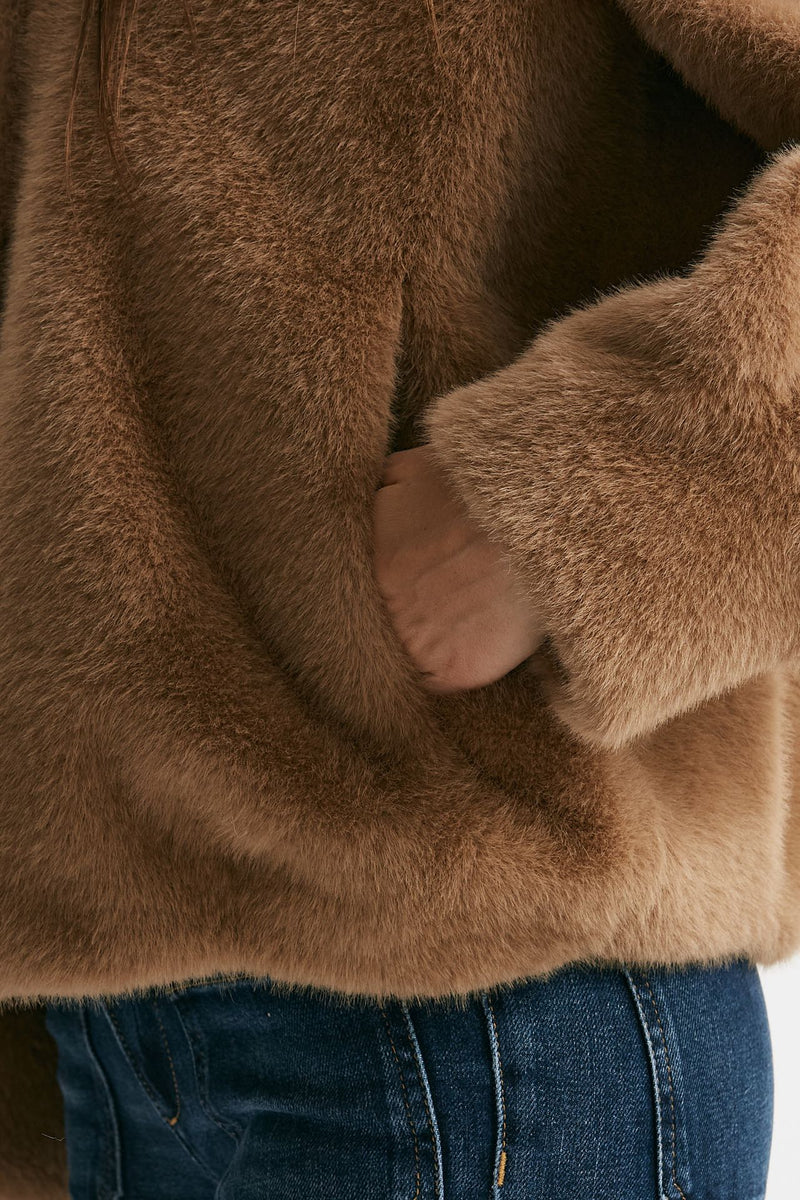 Eco fur crop cammello donna Myskin - 5