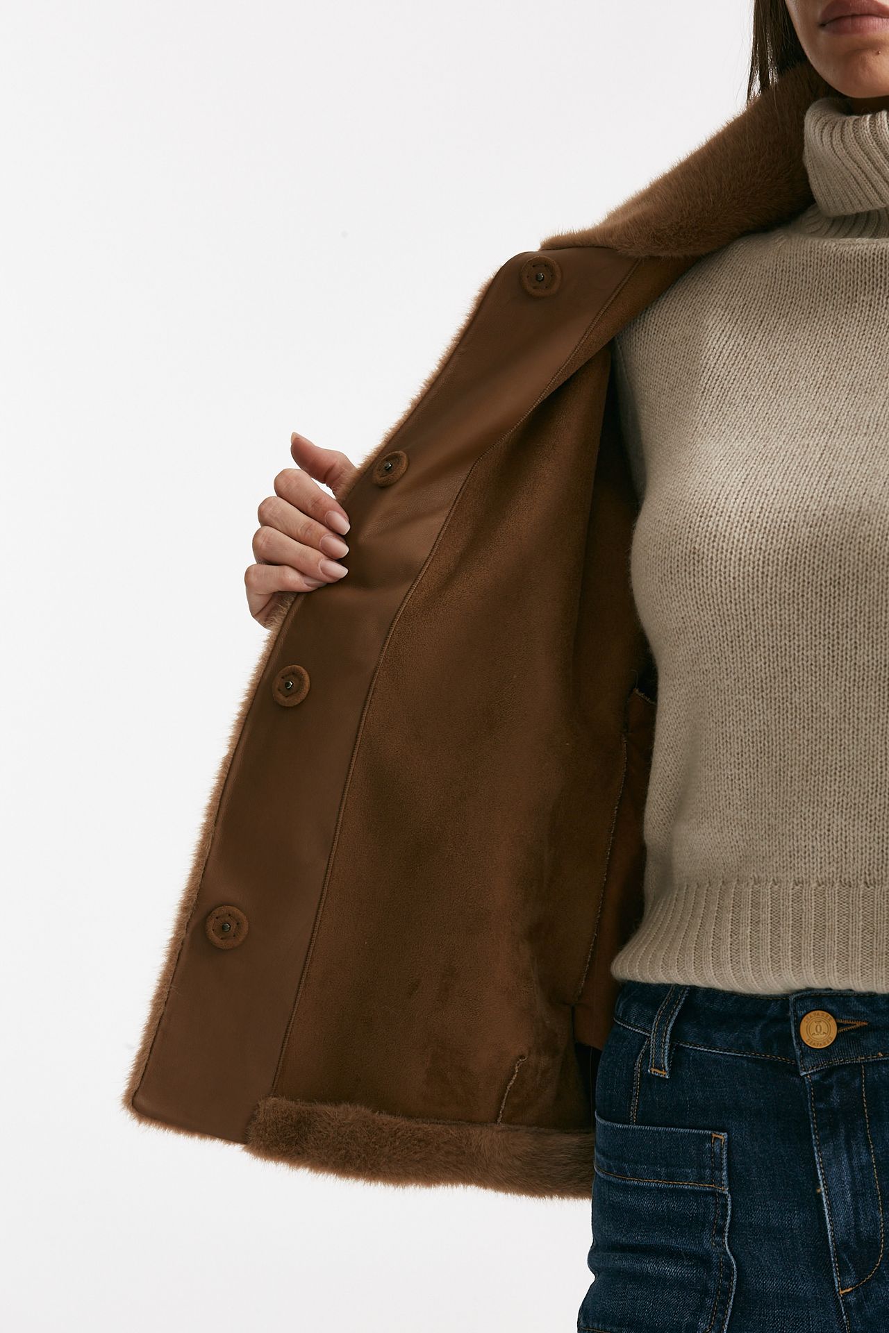 Eco fur crop cammello donna Myskin - 7