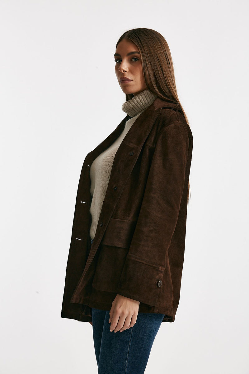 Blazer in suede marrone donna Myskin - 5