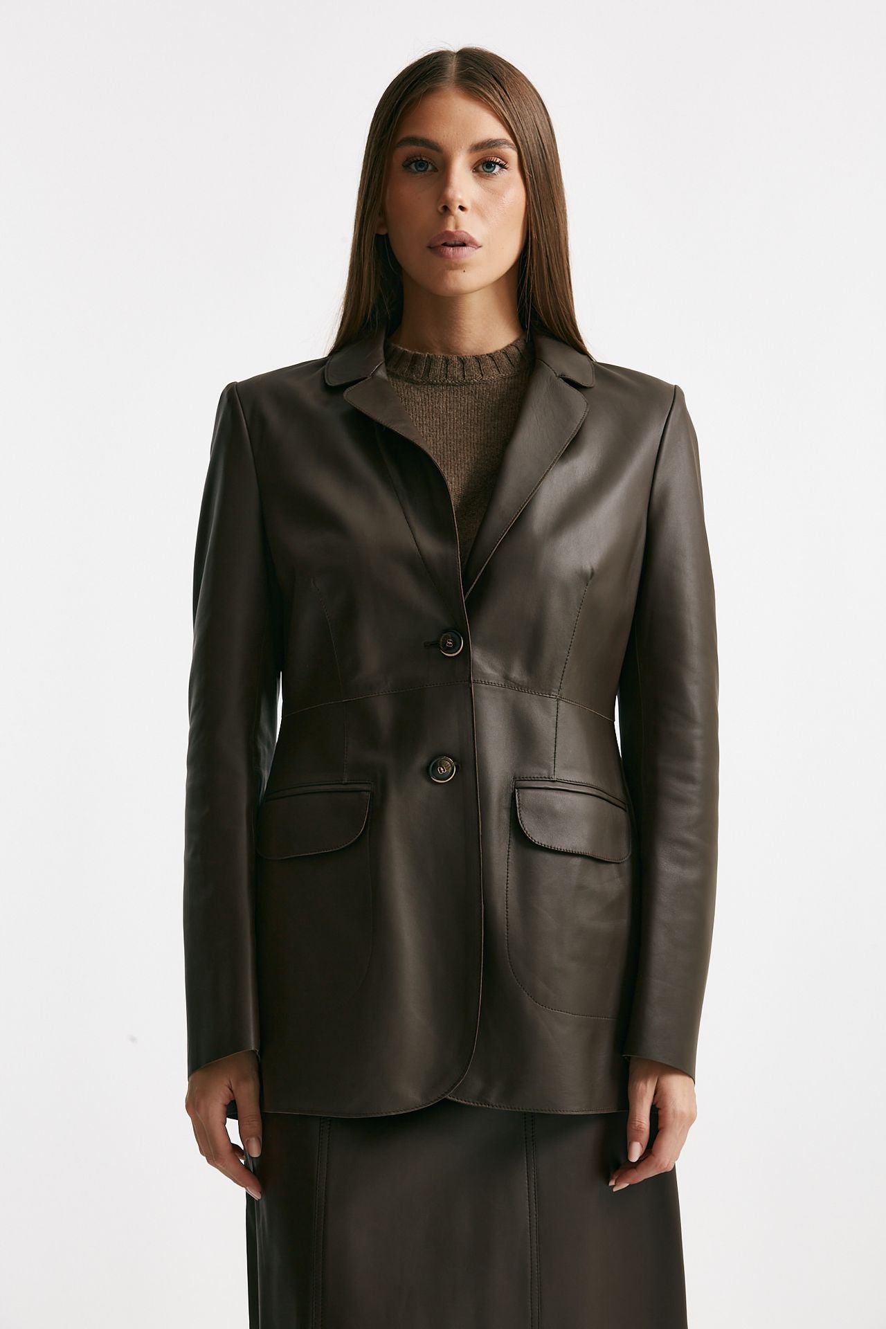 Giacca in vera pelle marrone donna Myskin - 4