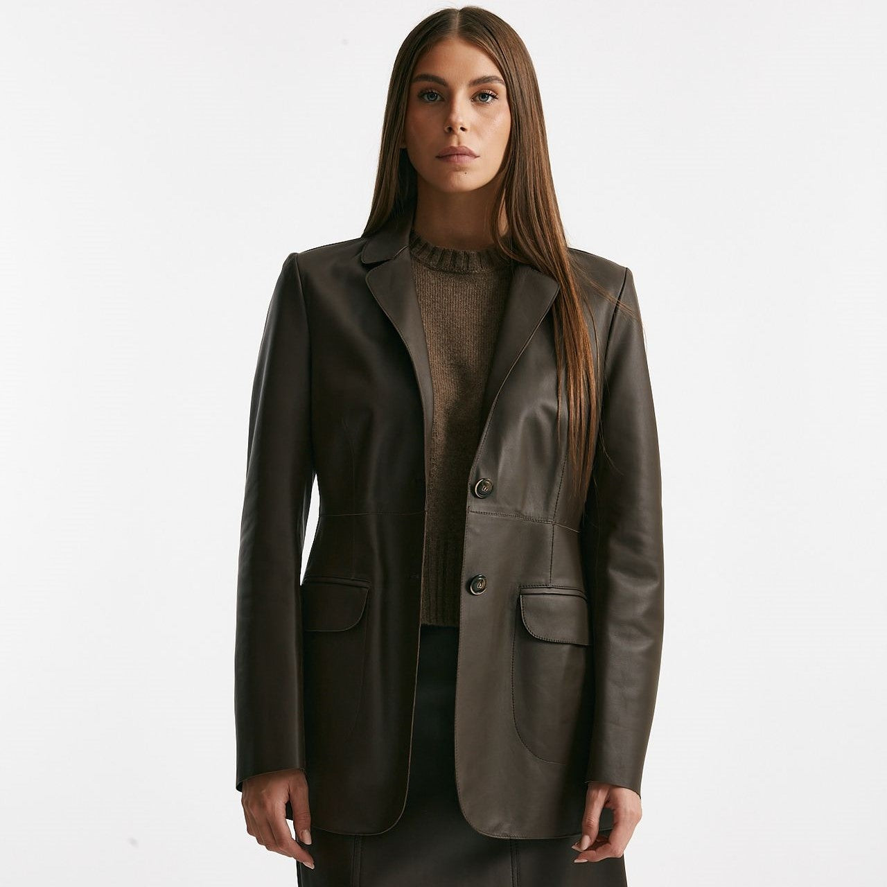 Giacca in vera pelle marrone donna Myskin - 10