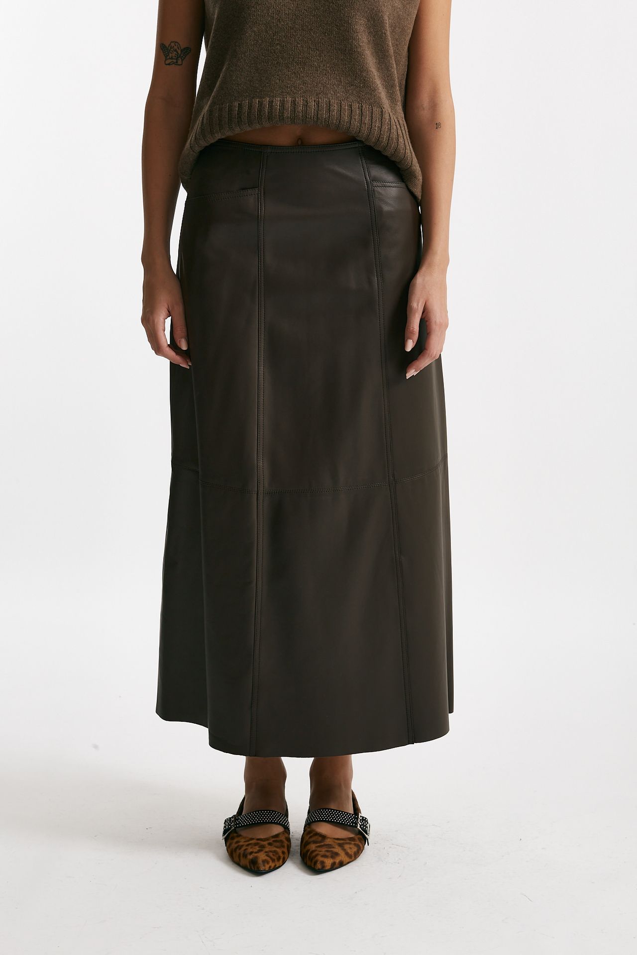 Gonna in vera pelle testa moro donna Myskin - 1