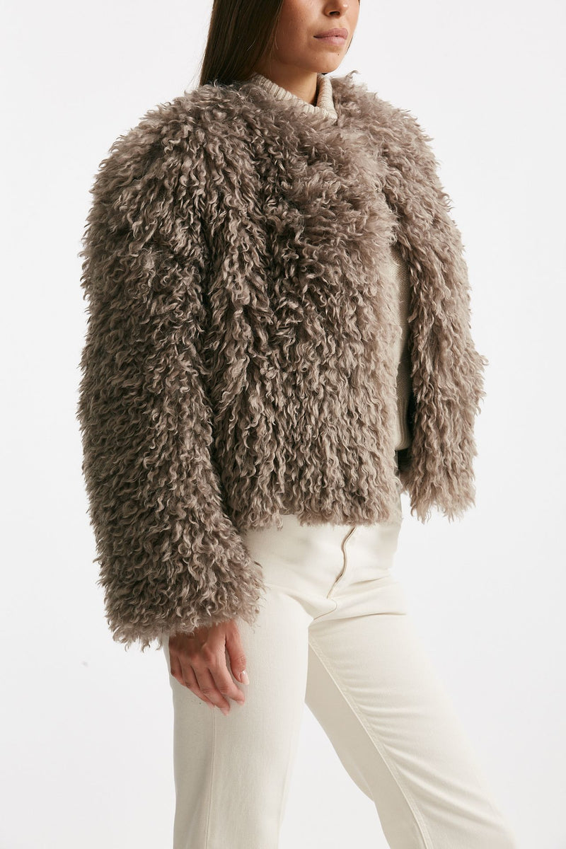Eco fur crop PERLA tortora donna Tagliatore - 2