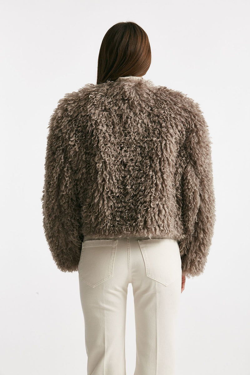 Eco fur crop PERLA tortora donna Tagliatore - 3