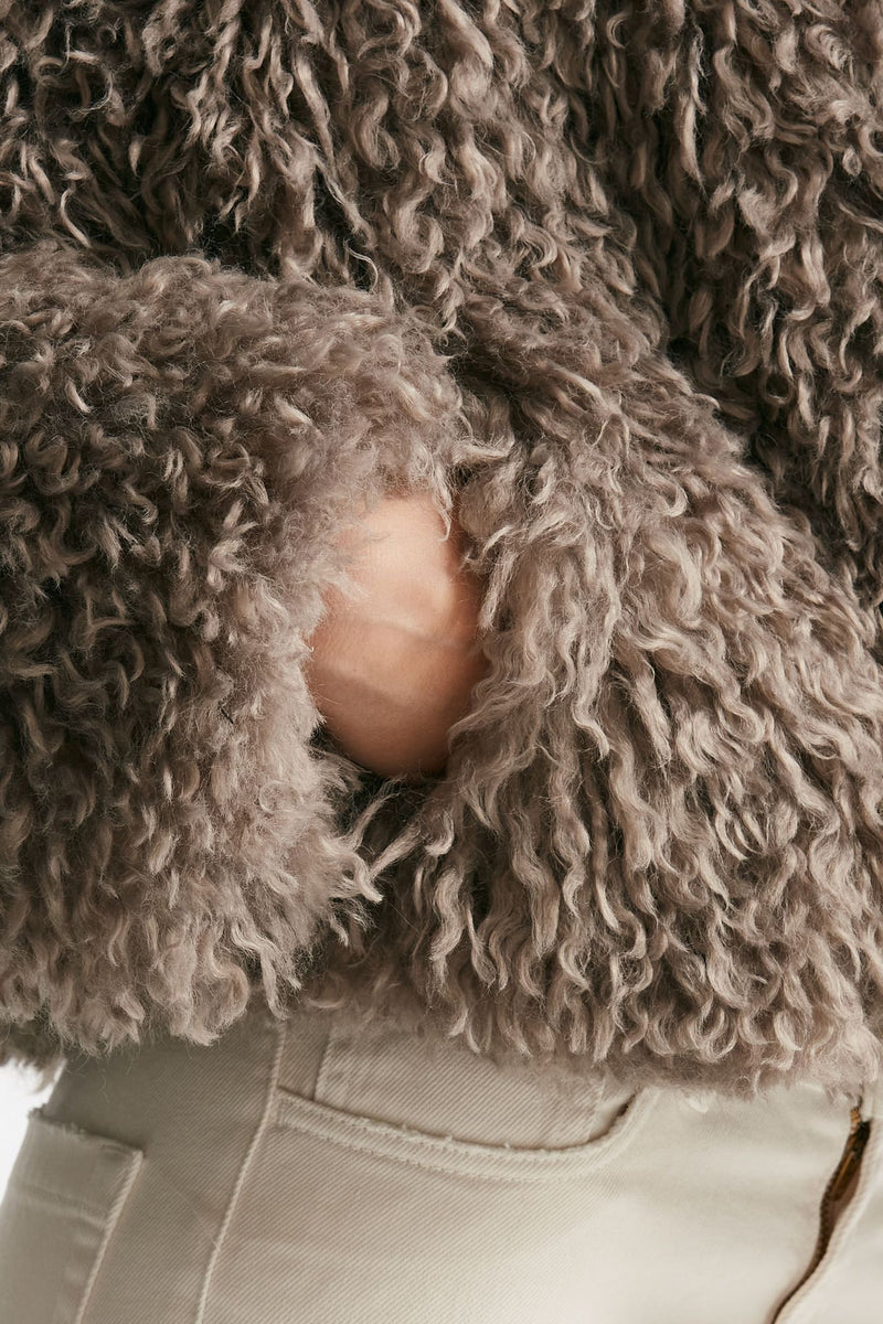 Eco fur crop PERLA tortora donna Tagliatore - 6