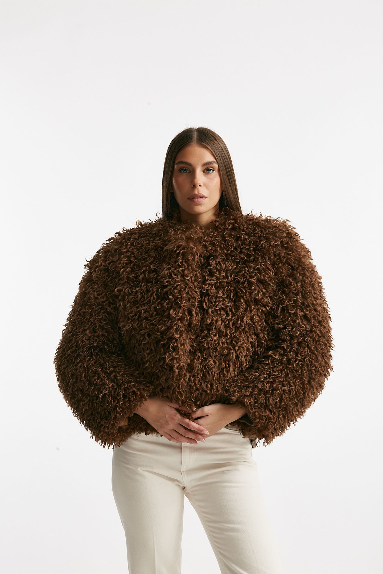 Eco fur crop PERLA ruggine donna Tagliatore - 2