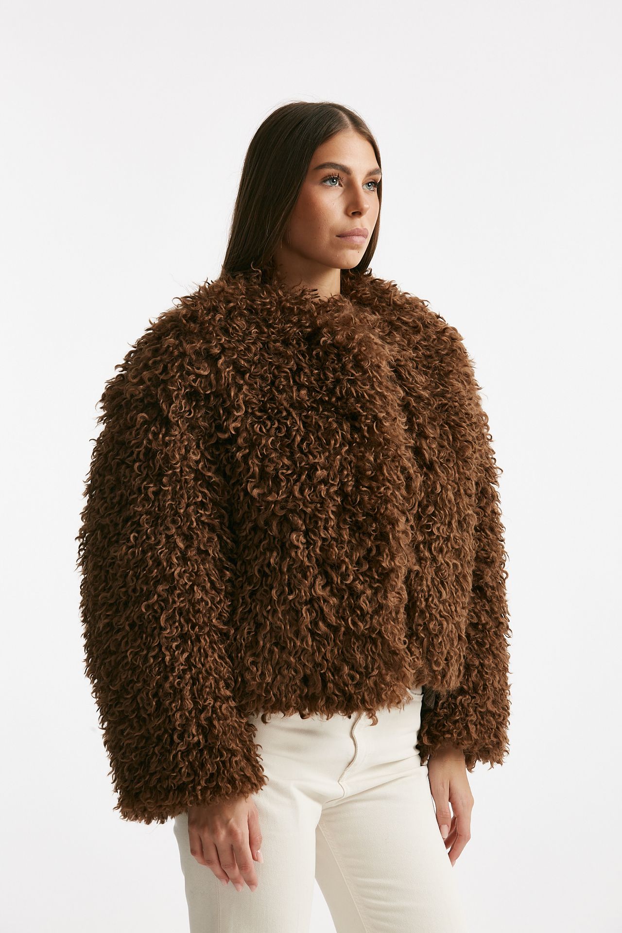 Eco fur crop PERLA ruggine donna Tagliatore - 3