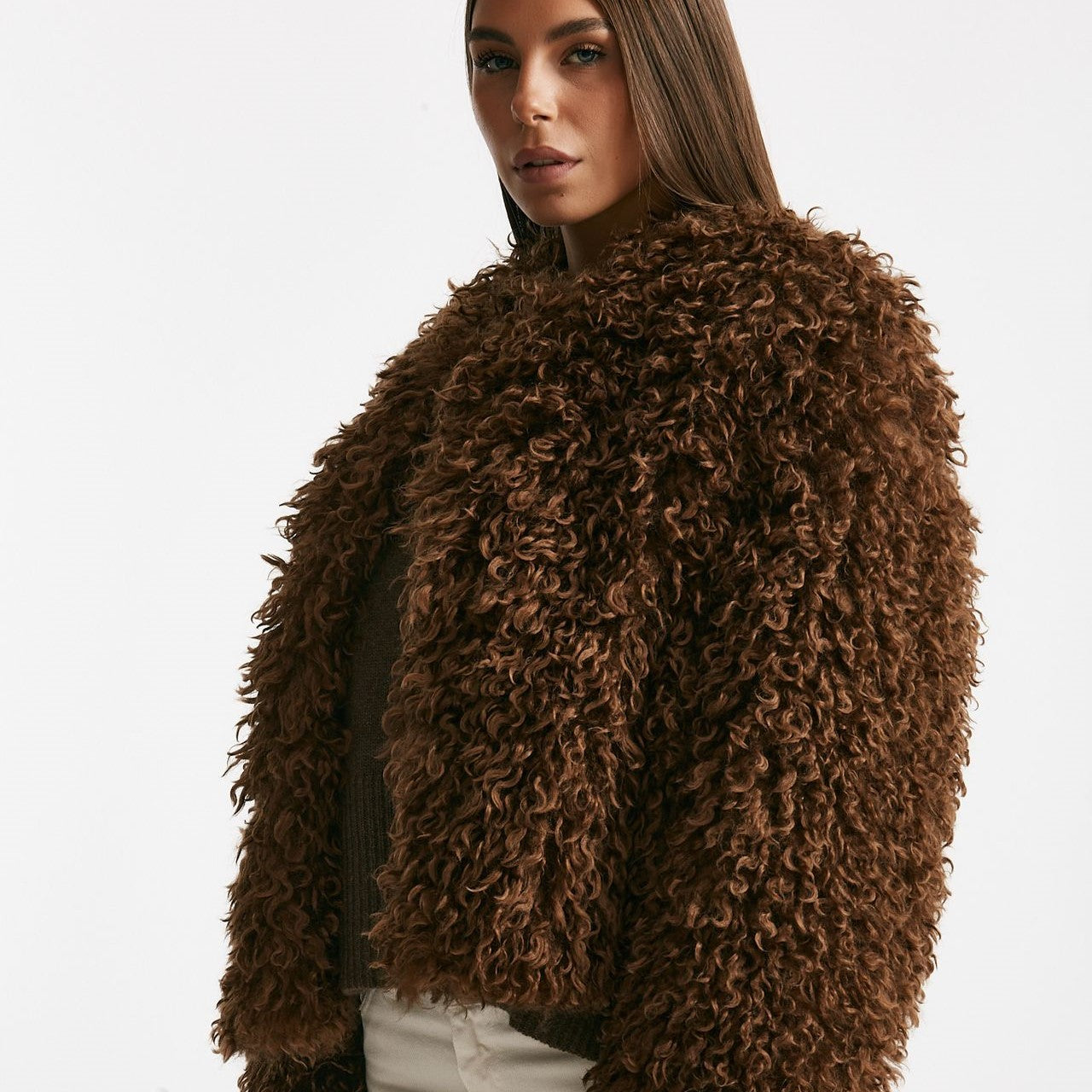 Eco fur crop PERLA ruggine donna Tagliatore - 7