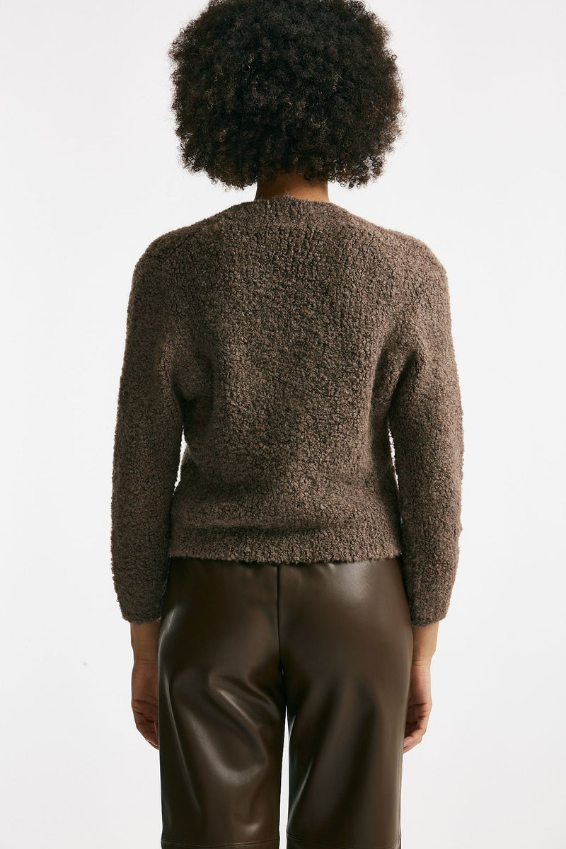 Maglia cardigan crop marrone donna Tagliatore - 3