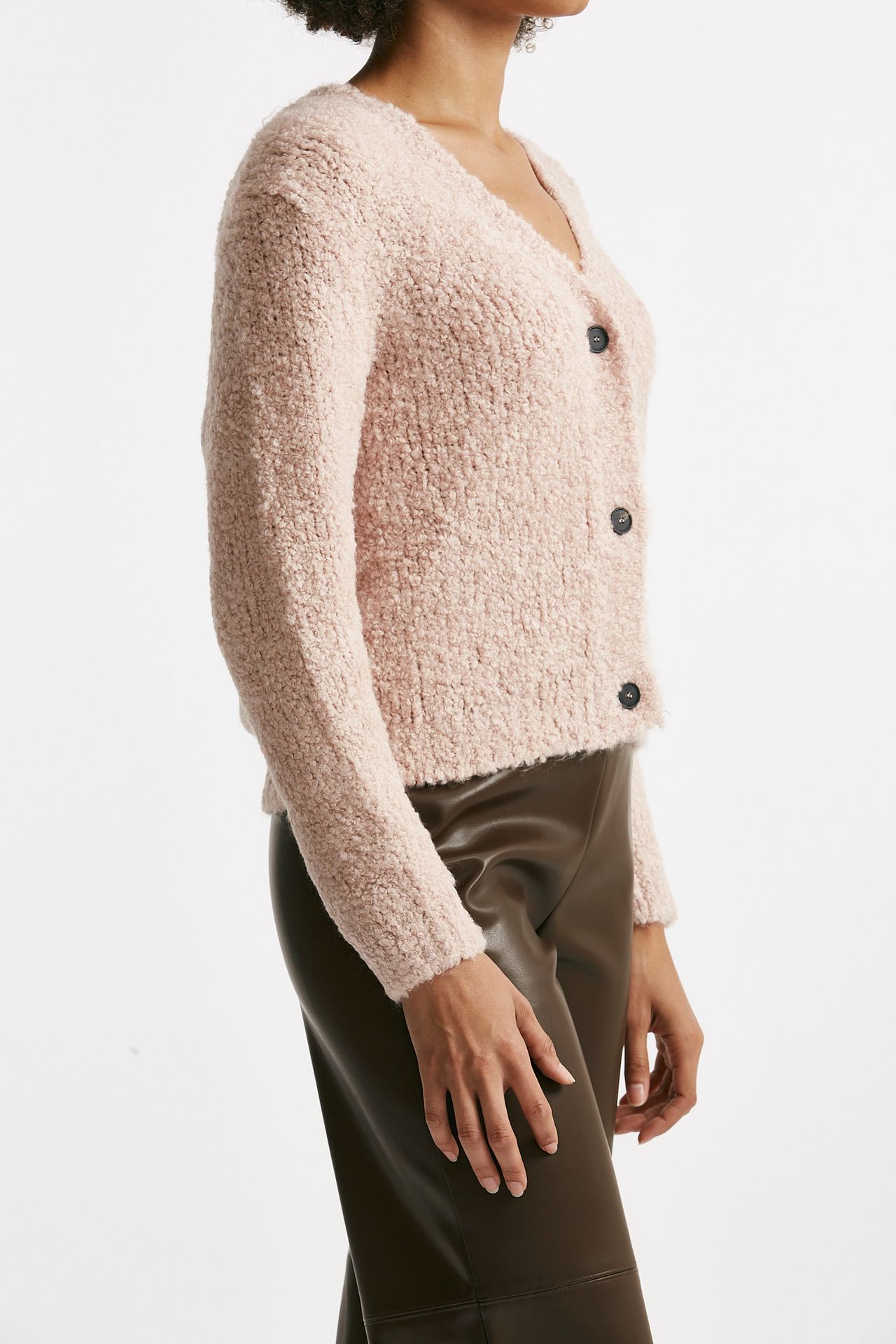 Maglia cardigan crop rosa donna Tagliatore - 2