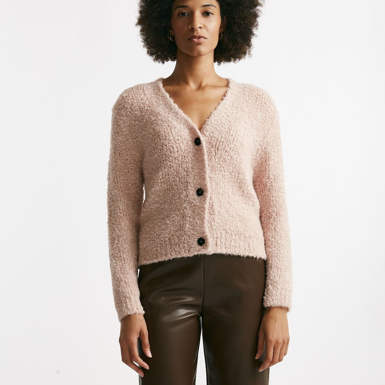 Maglia cardigan crop rosa donna Tagliatore - 6