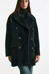 Cappotto over LILIAN in alpaca e lana nero donna Tagliatore - 3