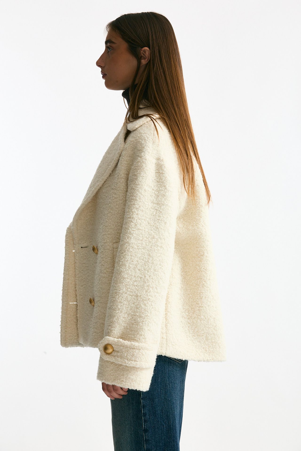 Caban corto bouclé bianco donna Tagliatore - 1