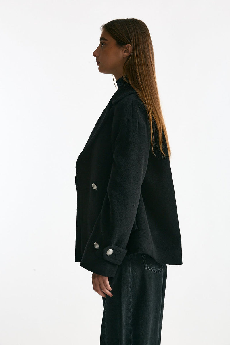 Caban corto in lana nero donna Tagliatore - 3