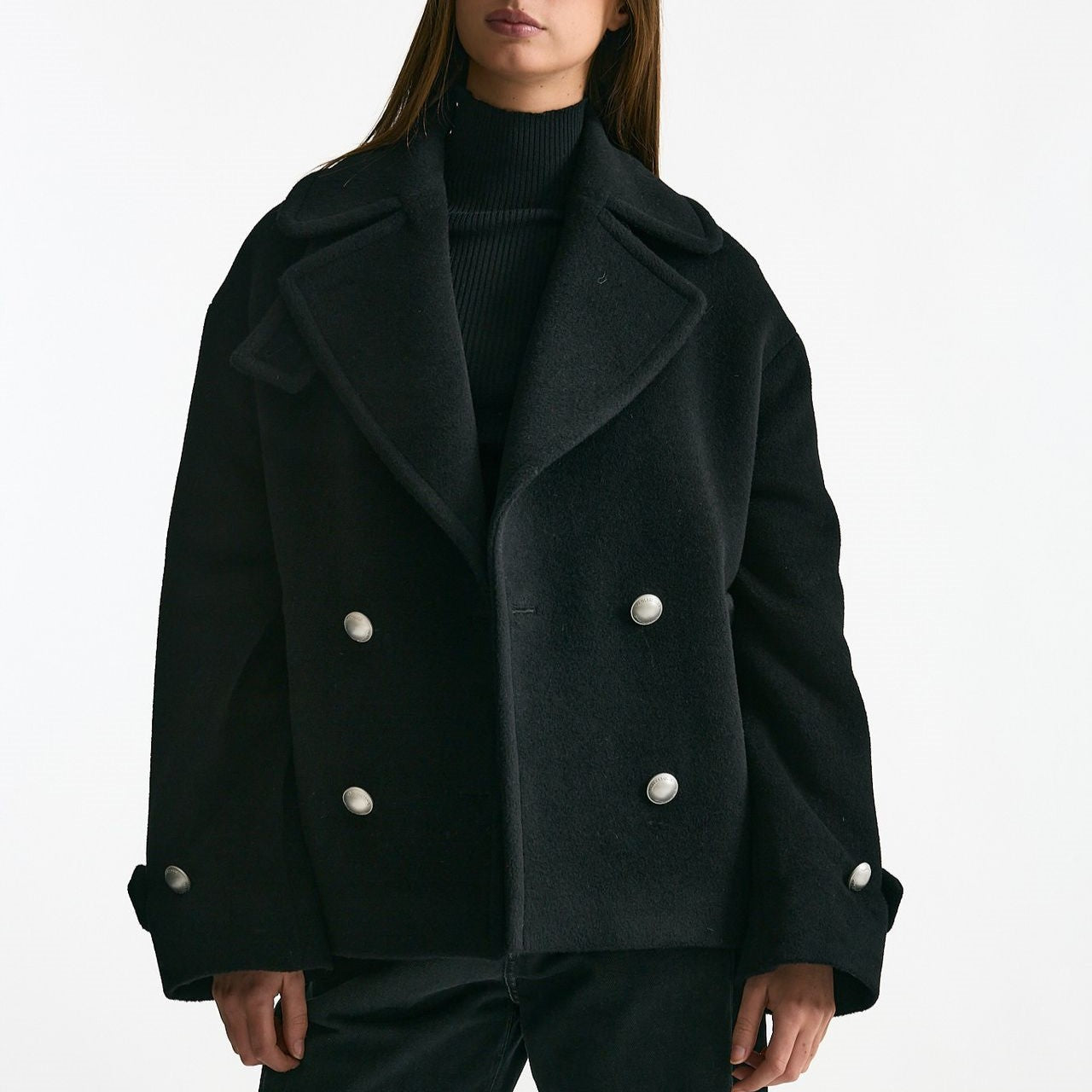 Caban corto in lana nero donna Tagliatore - 11