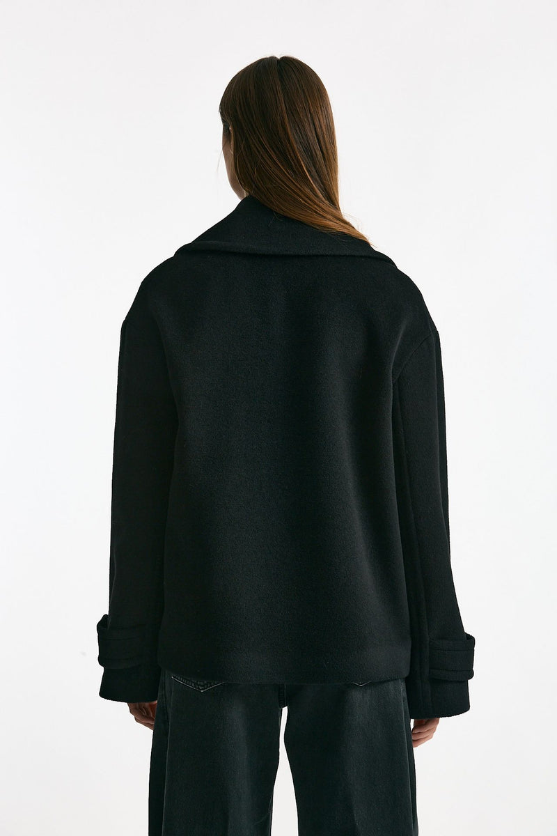 Caban corto in lana nero donna Tagliatore - 4